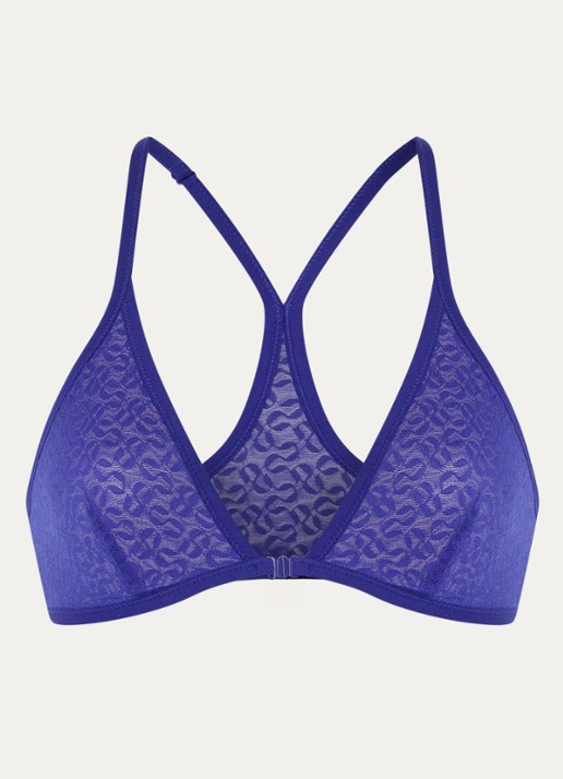 Sarda Asin bralette van kant met logoprint - voorkant 5 donkerblauw