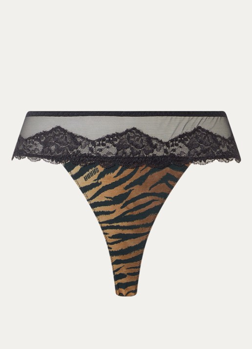 Sarda Bremer tanga van mesh - voorkant camel