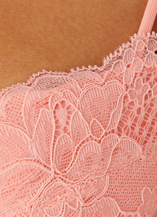 Sarda Bremer voorgevormde bh met overlay van kant - detail 2 lichtbruin