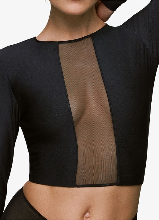 Sarda Chalmers crop top met details van mesh
