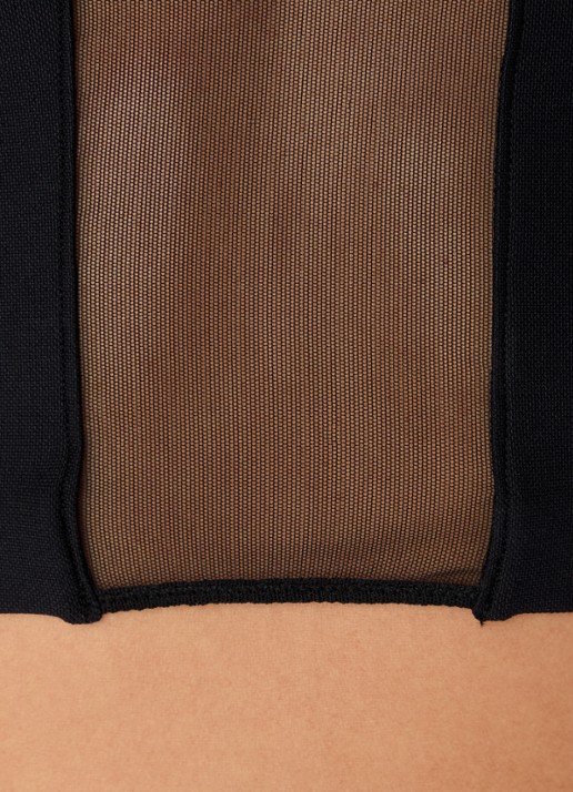 Sarda Chalmers crop top met details van mesh - detail 4 zwart