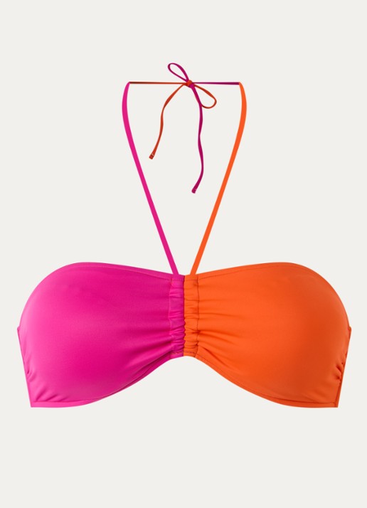Sarda Kharlan voorgevormde bandeau bikinitop met uitneembare vulling - voorkant fuchsia