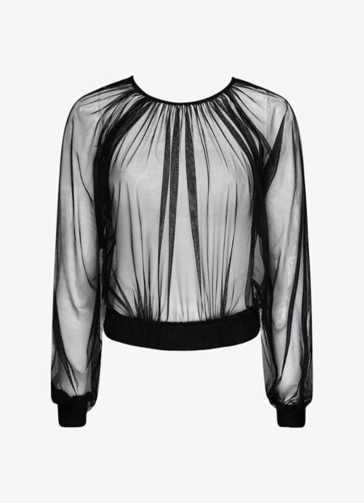 Sarda Lethi lingerie top van mesh - voorkant zwart