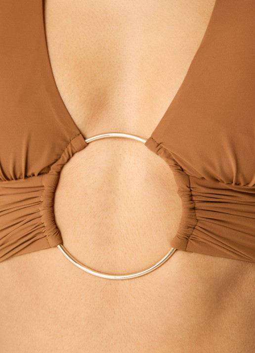 Sarda Lita halter bikinitop met uitneembare vulling - detail 5 bruin