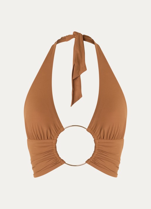 Sarda Lita halter bikinitop met uitneembare vulling - voorkant 2 bruin
