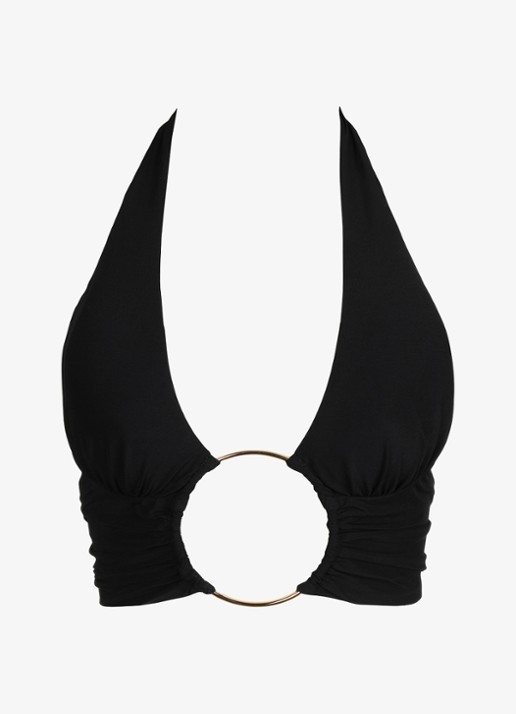 Sarda Lita halter bikinitop met uitneembare vulling - voorkant zwart