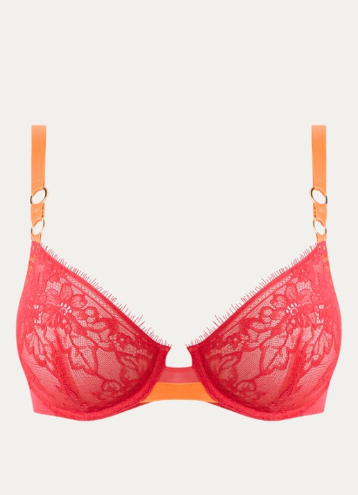 Sarda Lovelace beugel bh van kant - voorkant rood