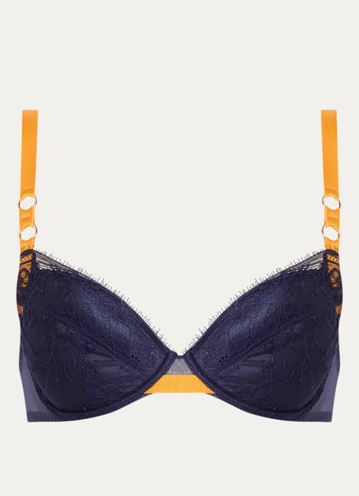 Sarda Lovelace push-up bh met uitneembare vulling - voorkant donkerblauw