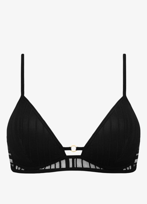 Sarda Mandl voorgevormde bralette met mesh - voorkant 4 zwart