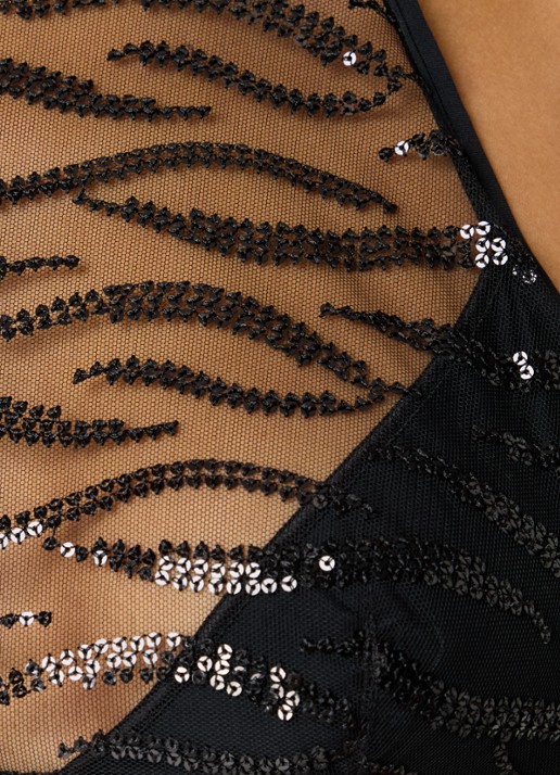 Sarda Milhon bralette van mesh met pailletten - detail 5 zwart