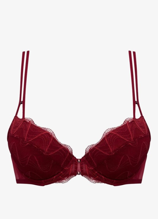 Sarda Nasim push-up bh met uitneembare vulling - voorkant donkerrood
