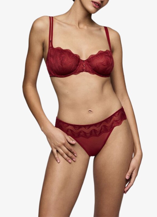Sarda Nasim string van mesh - voorkant 3 donkerrood