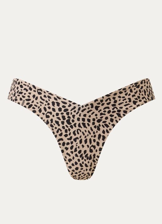 Sarda Pryce brazilian bikinislip met panterprint - voorkant beige