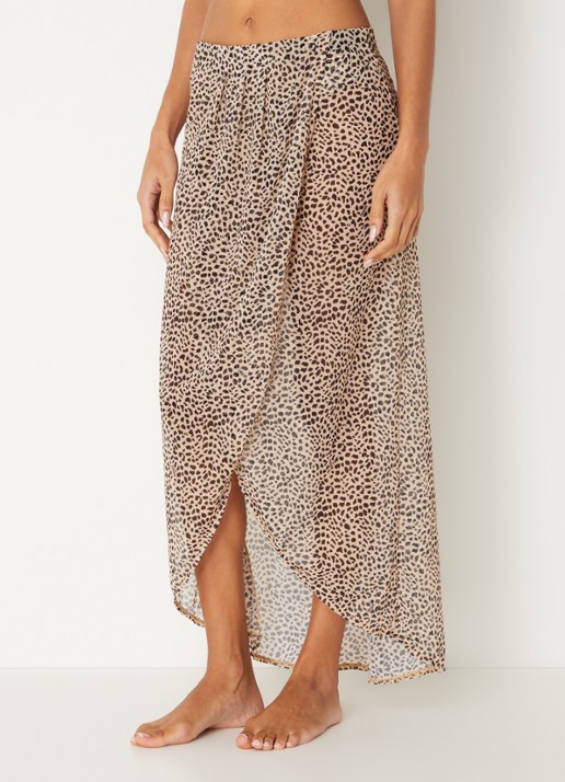 Sarda Pryce maxi strandrok met panterprint - detail 4 beige