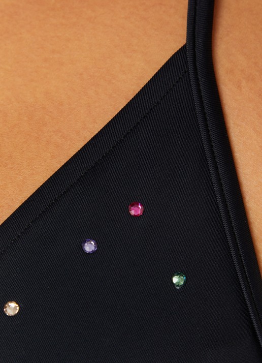 Sarda Rojas triangel bikinitop met strass - detail 5 zwart