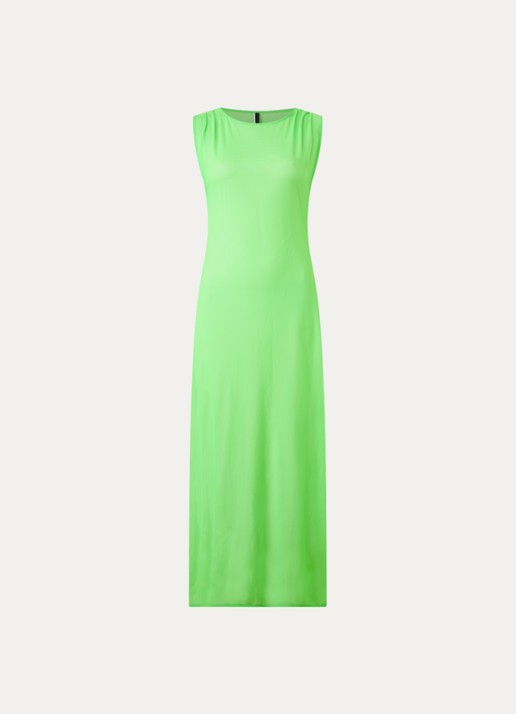 Sarda Sha maxi strandjurk van mesh - voorkant neongroen