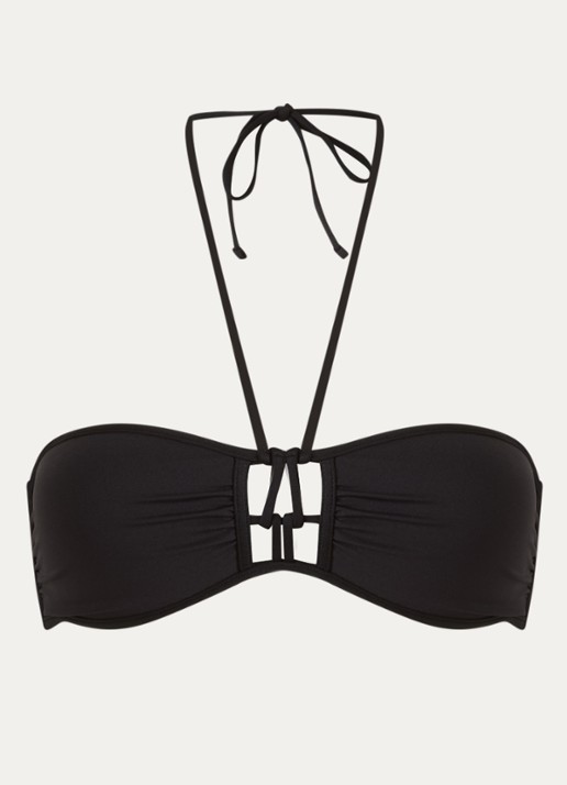 Sarda Sha voorgevormde bandeau bikinitop met cut-out detail - voorkant zwart