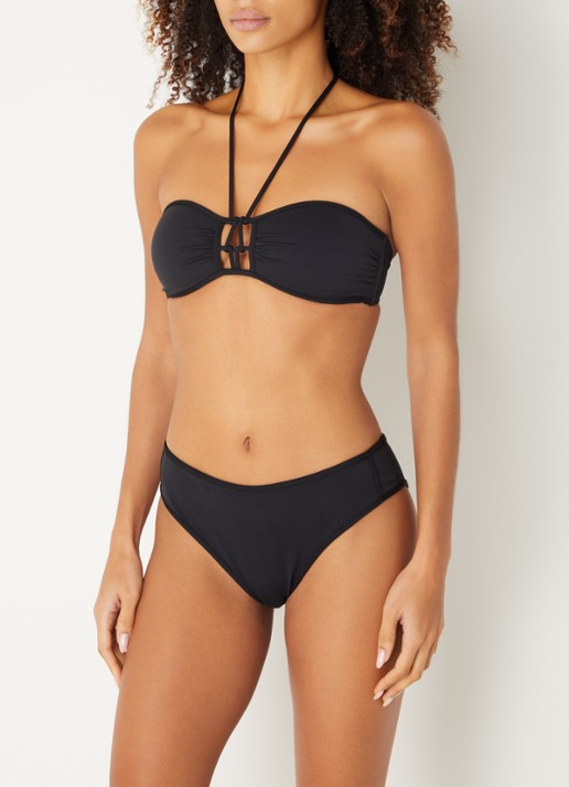 Sarda Sha voorgevormde bandeau bikinitop met cut-out detail - voorkant 2 zwart