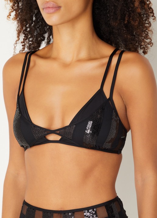 Sarda Sha voorgevormde triangel bikinitop met overlay van mesh