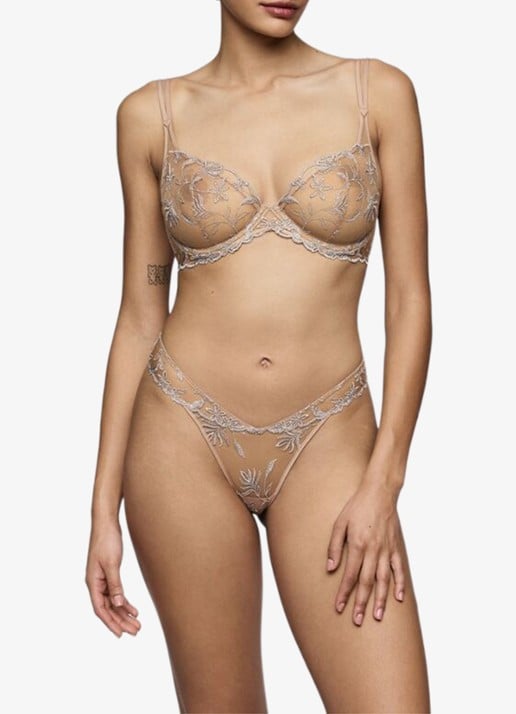 Sarda Shay string van mesh met borduring - voorkant 4 zilver