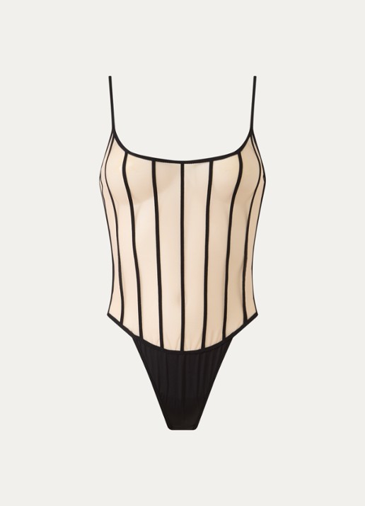Sarda Yulimar body van mesh - voorkant 4 zwart