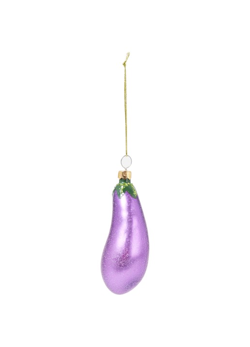 Sass & Belle Aubergine kersthanger - voorkant beige