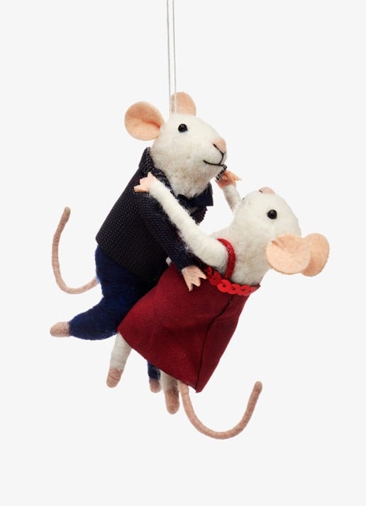 Sass & Belle Dansende Muizen kersthanger 11,5 cm