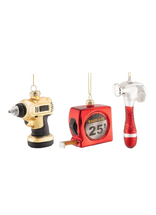 Sass & Belle Gereedschapsset kersthanger set van 3 12 cm