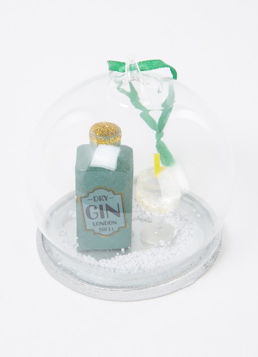 Sass & Belle Gin and Tonic Dome kersthanger 9 cm - detail groen