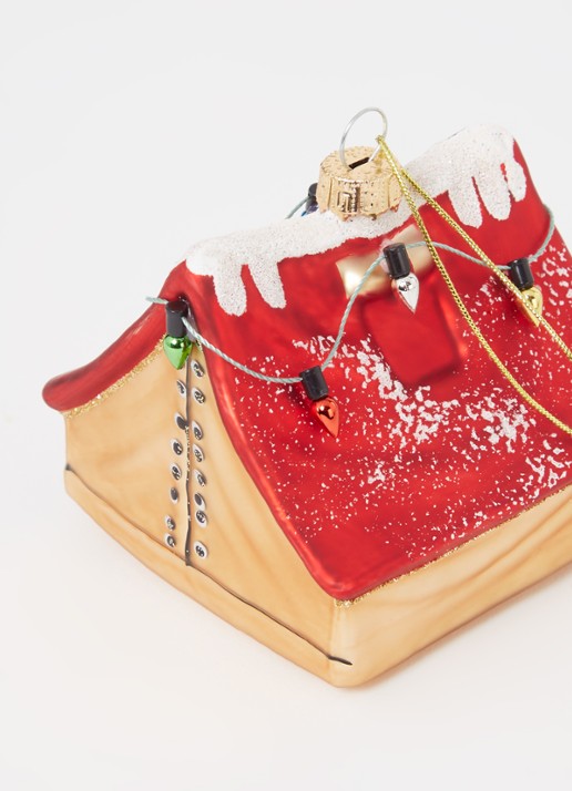 Sass & Belle Tent kersthanger 9 cm  - detail steenrood