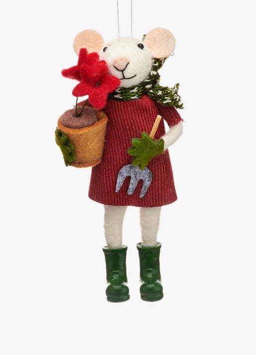 Sass & Belle Tuinier Muis kersthanger 15,5 cm