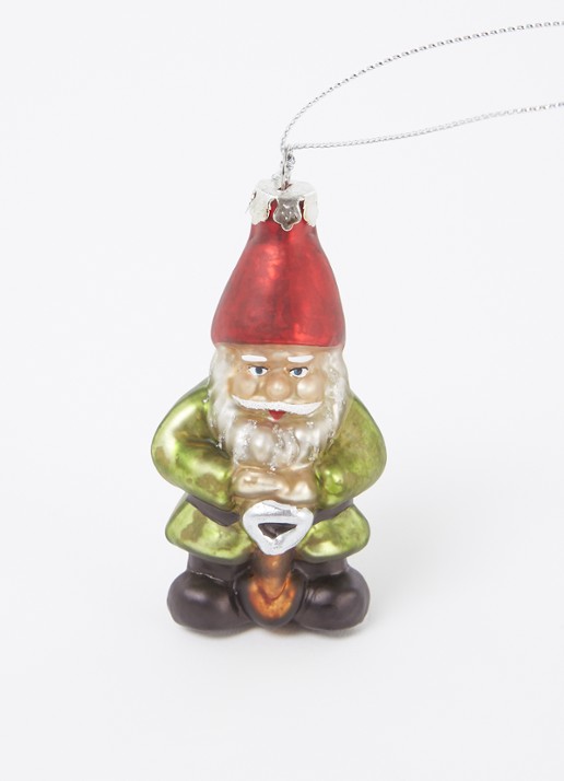Sass & Belle Tuinkabouter kersthanger 8 cm - detail groen