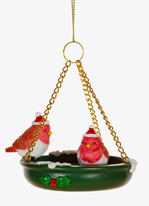 Sass & Belle Vogelbad kersthanger 6,8 cm