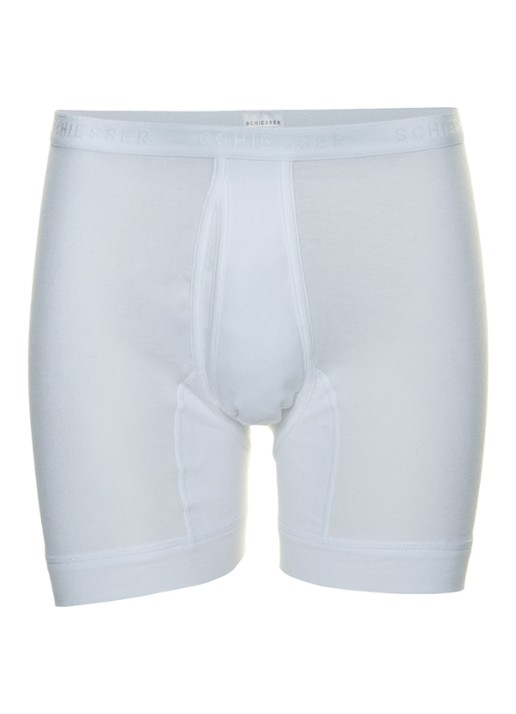 Schiesser Boxershort in uni - voorkant wit