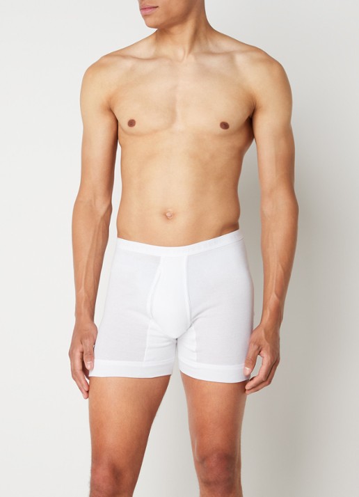 Schiesser Boxershort in uni - voorkant 2 wit