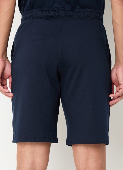 Schiesser Straight fit korte pyjamabroek met steekzakken - achterkant 4 donkerblauw