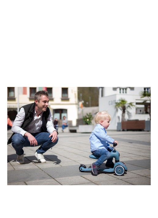Scoot&Ride Highwaykick 1 loopfiets en step - detail blauw
