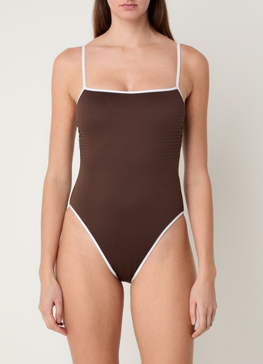 Seafolly Badpak met uitneembare vulling - voorkant 6 chocoladebruin