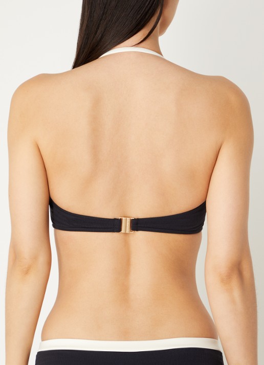 Seafolly Bandeau bikinitop met afneembare bandjes  - achterkant zwart