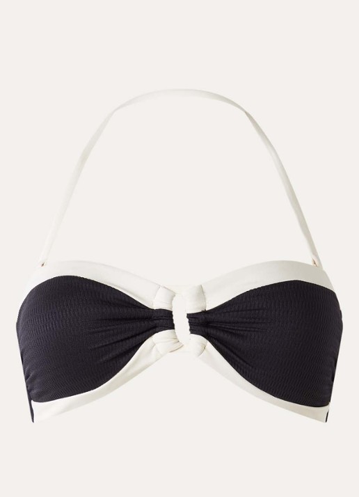Seafolly Bandeau bikinitop met afneembare bandjes  - voorkant 2 zwart
