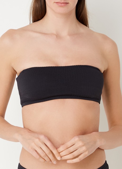 Seafolly Bandeau bikinitop met uitneembare vulling en afneembare bandjes - detail 3 zwart