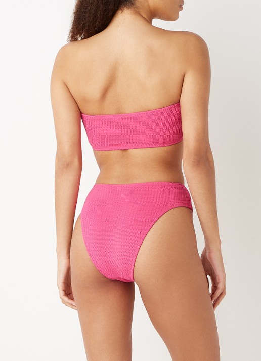 Seafolly Bandeau bikinitop met uitneembare vulling en afneembare bandjes - achterkant fuchsia