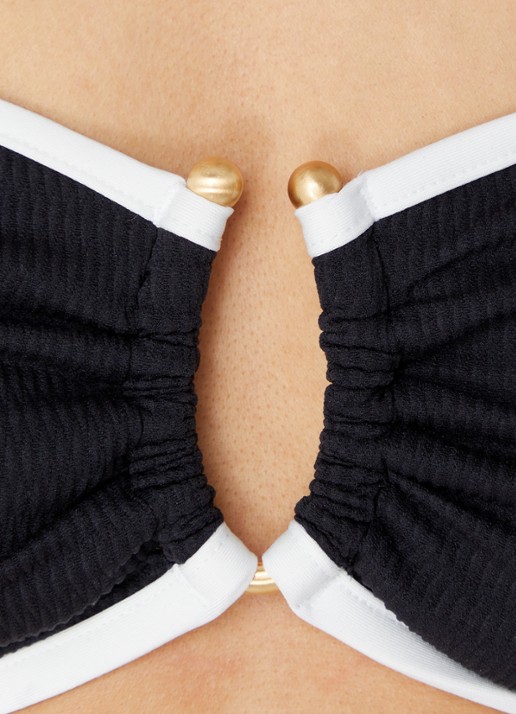Seafolly Bikinislip met ribstructuur - detail 6 zwart