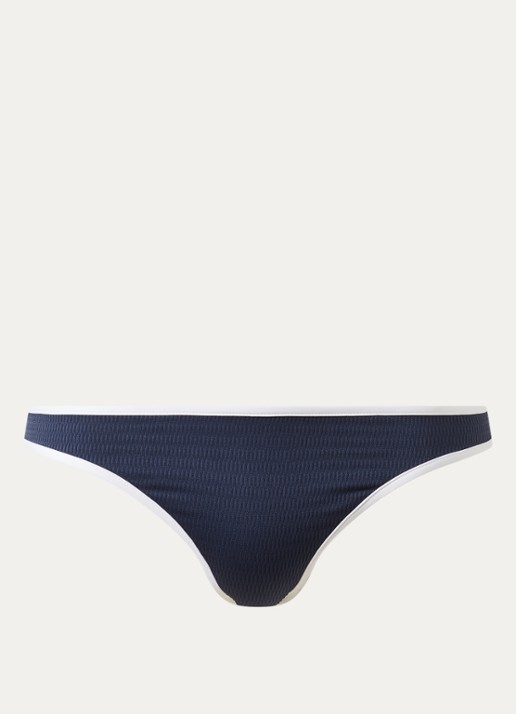 Seafolly Bikinislip met ribstructuur - voorkant donkerblauw