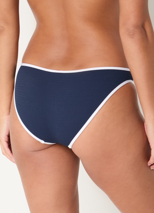 Seafolly Bikinislip met structuur - achterkant 3 donkerblauw