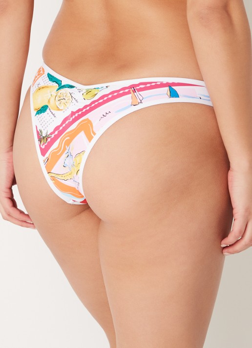 Seafolly Brazilian bikinislip met print - achterkant 5 wit