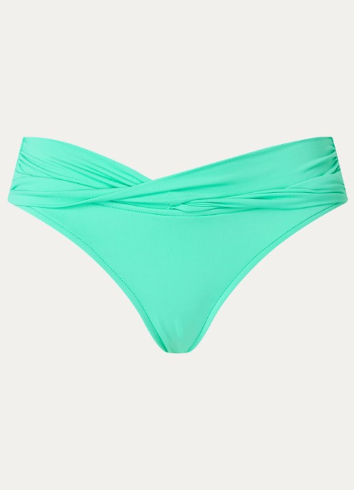 Seafolly Collective hipster bikinislip met plooidetail - voorkant 4 turquoise