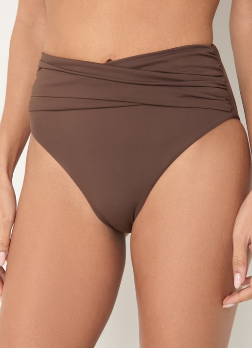 Seafolly High waisted bikinislip met plooidetail