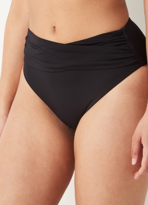 Seafolly High waisted bikinislip met plooidetail - detail zwart