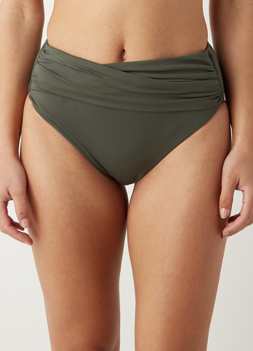 Seafolly High waisted bikinislip met plooidetail - detail 4 legergroen